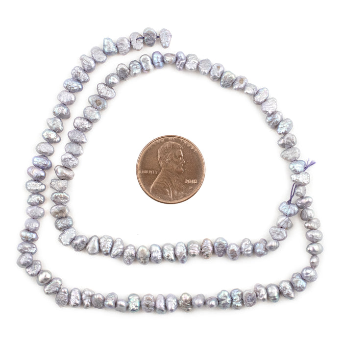 Silver Grey Nugget Vintage Japanese Pearl Beads (5mm) - The Bead Chest
