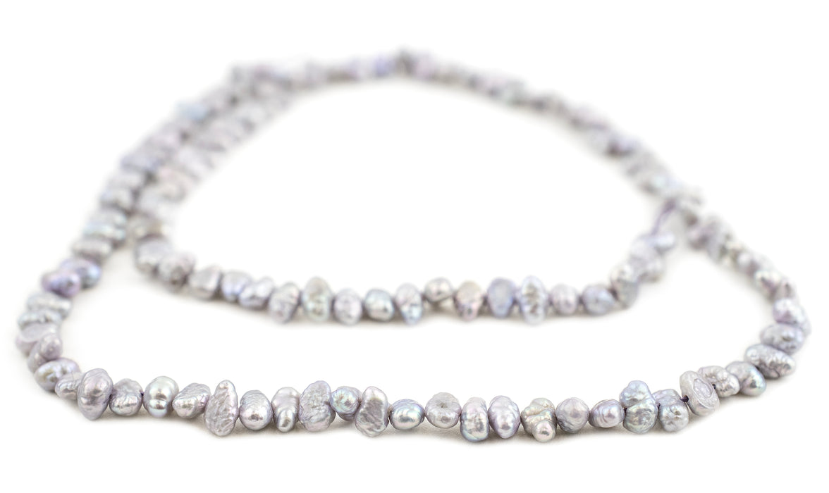 Silver Grey Nugget Vintage Japanese Pearl Beads (5mm) - The Bead Chest