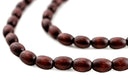 Dark Brown Oval Natural Wood Beads (9x6mm) - The Bead Chest