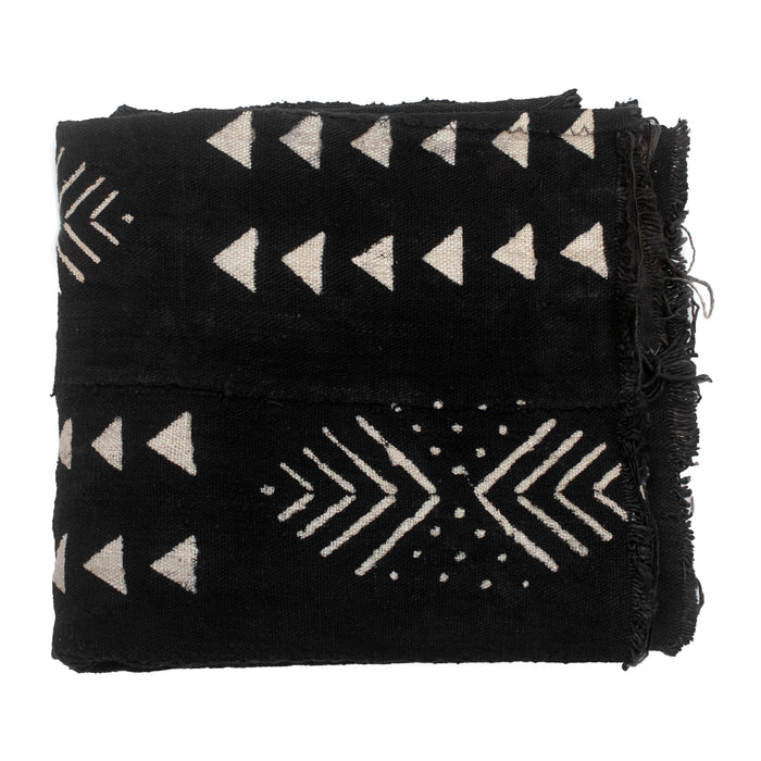 Ebony Black Bogolan Mali Mud Cloth (Segou Design) - The Bead Chest