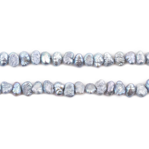 Silver Grey Nugget Vintage Japanese Pearl Beads (6mm) - The Bead Chest