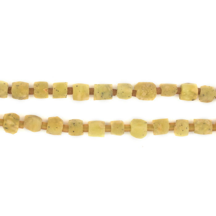 Yellow Faceted Cube Afghani Jade Beads (5mm) - The Bead Chest
