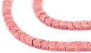 Blush Red Flat Interlocking Snake Agate Beads (6mm) - The Bead Chest
