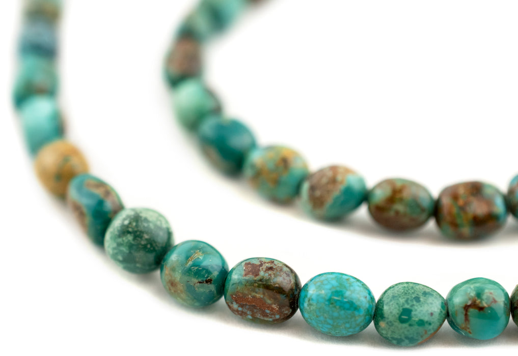 Green Aqua Turquoise Nugget Beads (7mm) - The Bead Chest