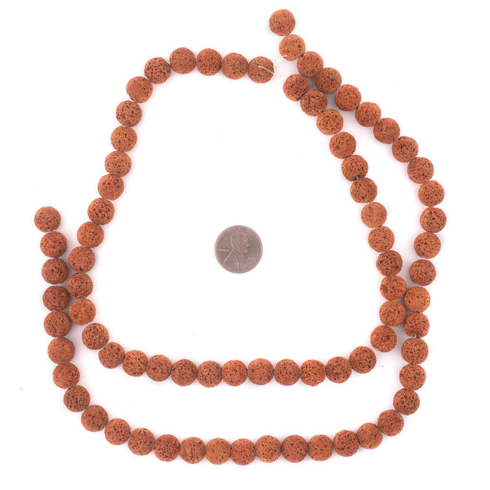 Cinnamon Brown Volcanic Lava Beads (10mm) - The Bead Chest