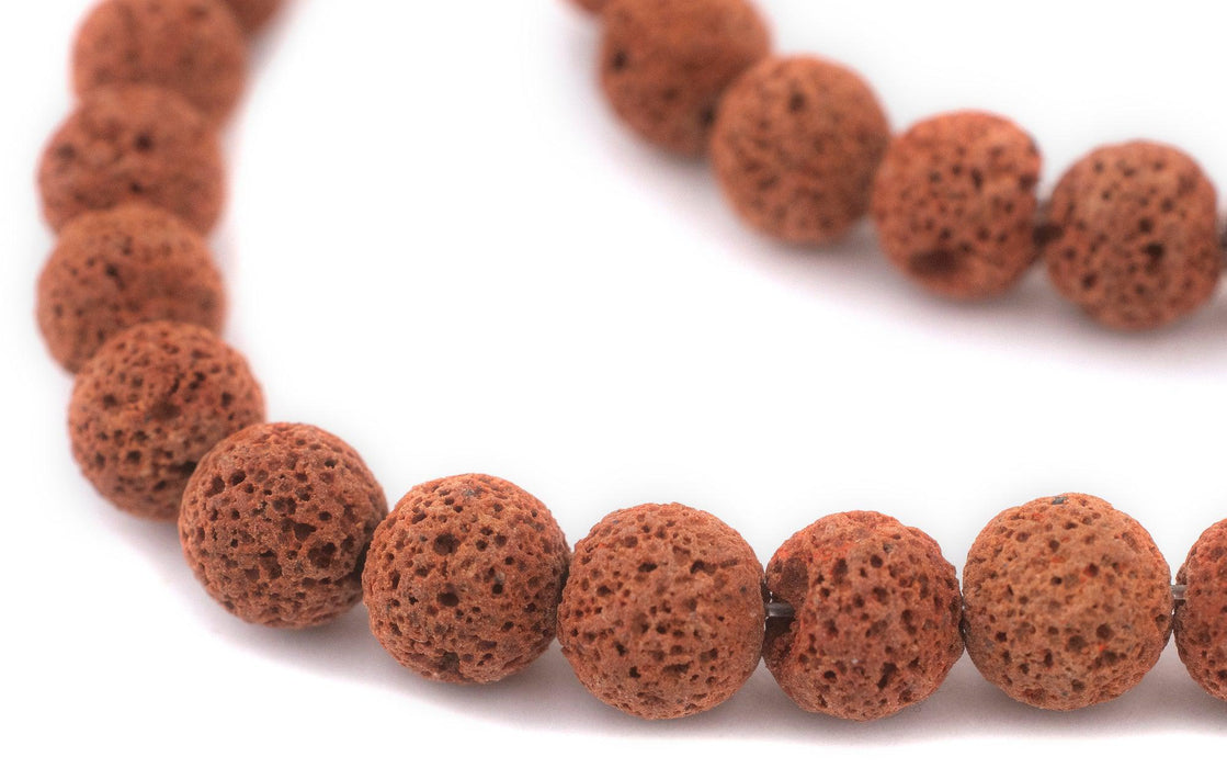 Cinnamon Brown Volcanic Lava Beads (10mm) - The Bead Chest