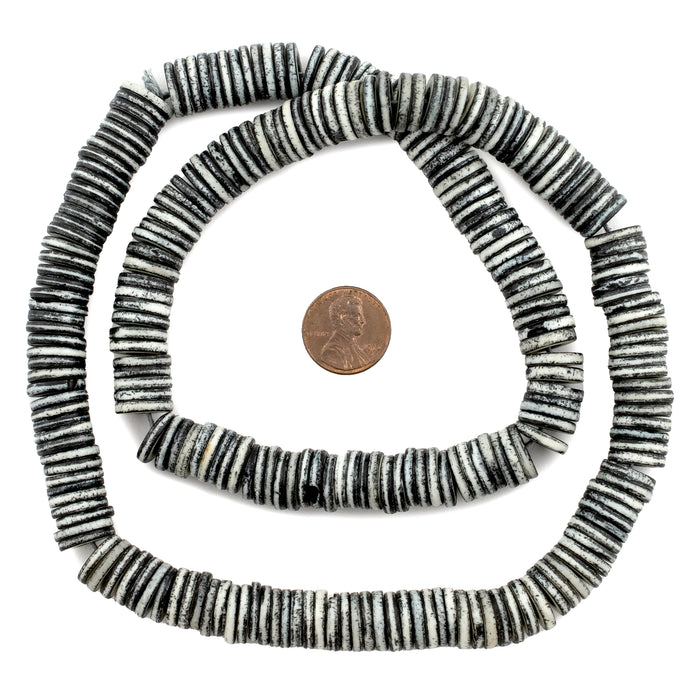 Adjoined Black Bone Button Beads (14mm) - The Bead Chest
