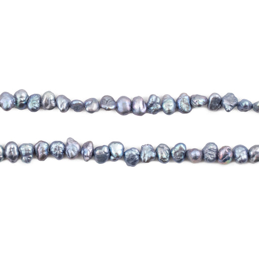 Silver Blue Nugget Vintage Japanese Pearl Beads (4mm) - The Bead Chest