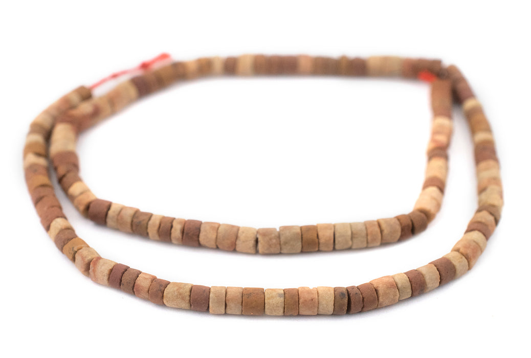 Mixed Brown Cylindrical Afghani Jade Beads (4mm) - The Bead Chest