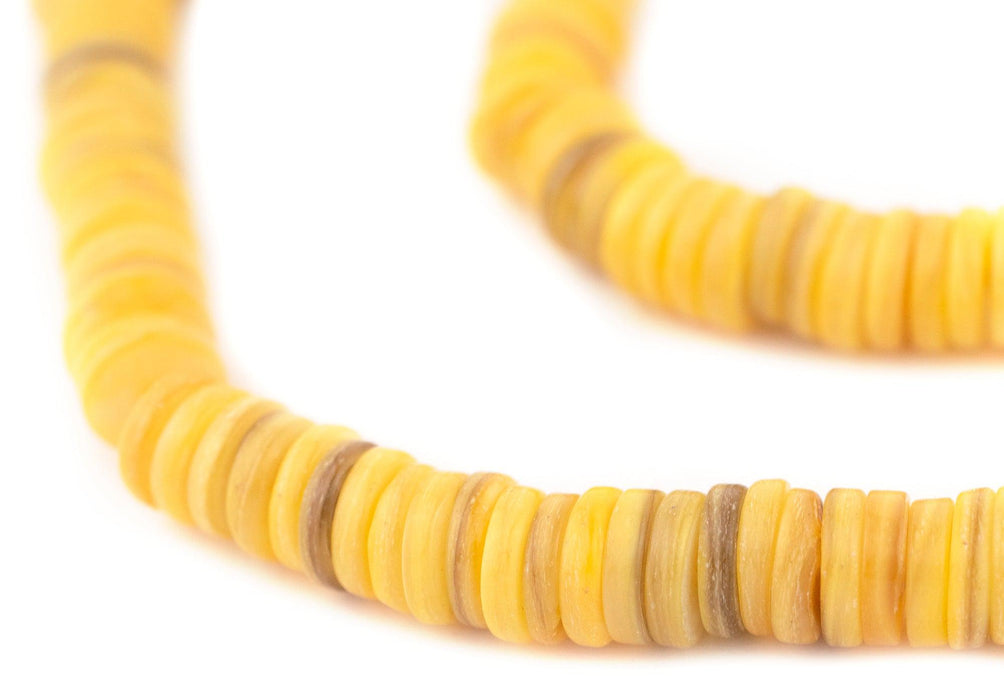 Yellow Sliced Shell Heishi Beads (8mm) - The Bead Chest