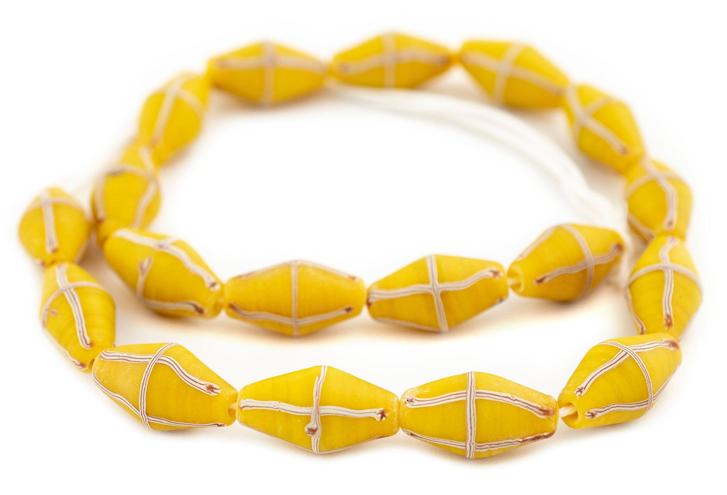 Yellow Java French Cross Beads — The Bead Chest
