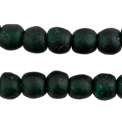 Dark Emerald Recycled Glass Beads (14mm) - The Bead Chest