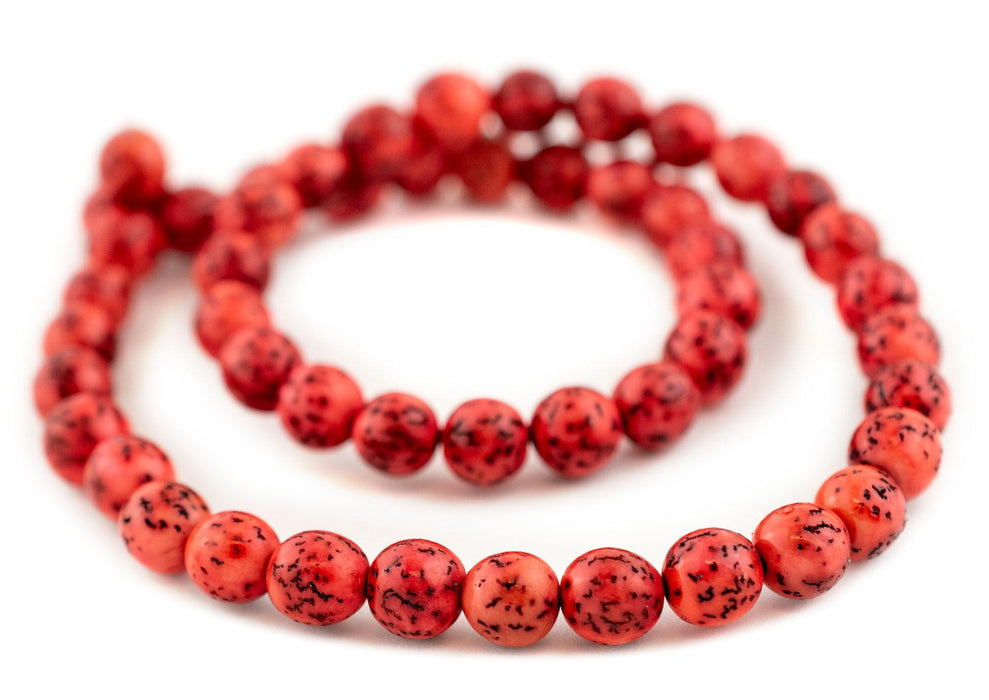 Blush Red Natural Round Seed Beads (8mm) - The Bead Chest