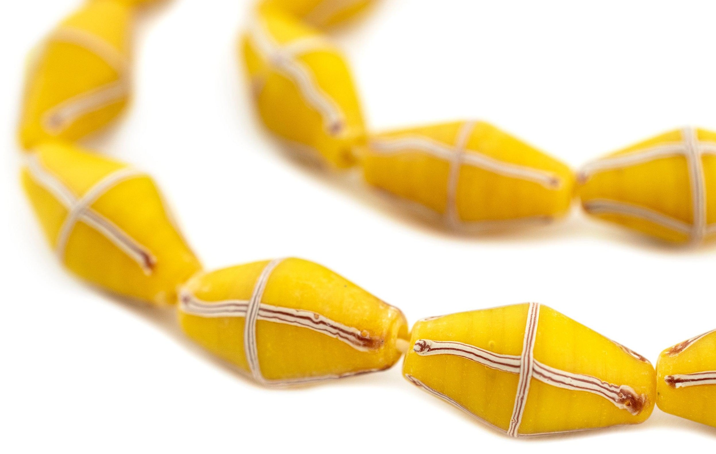 Yellow Java French Cross Beads — The Bead Chest