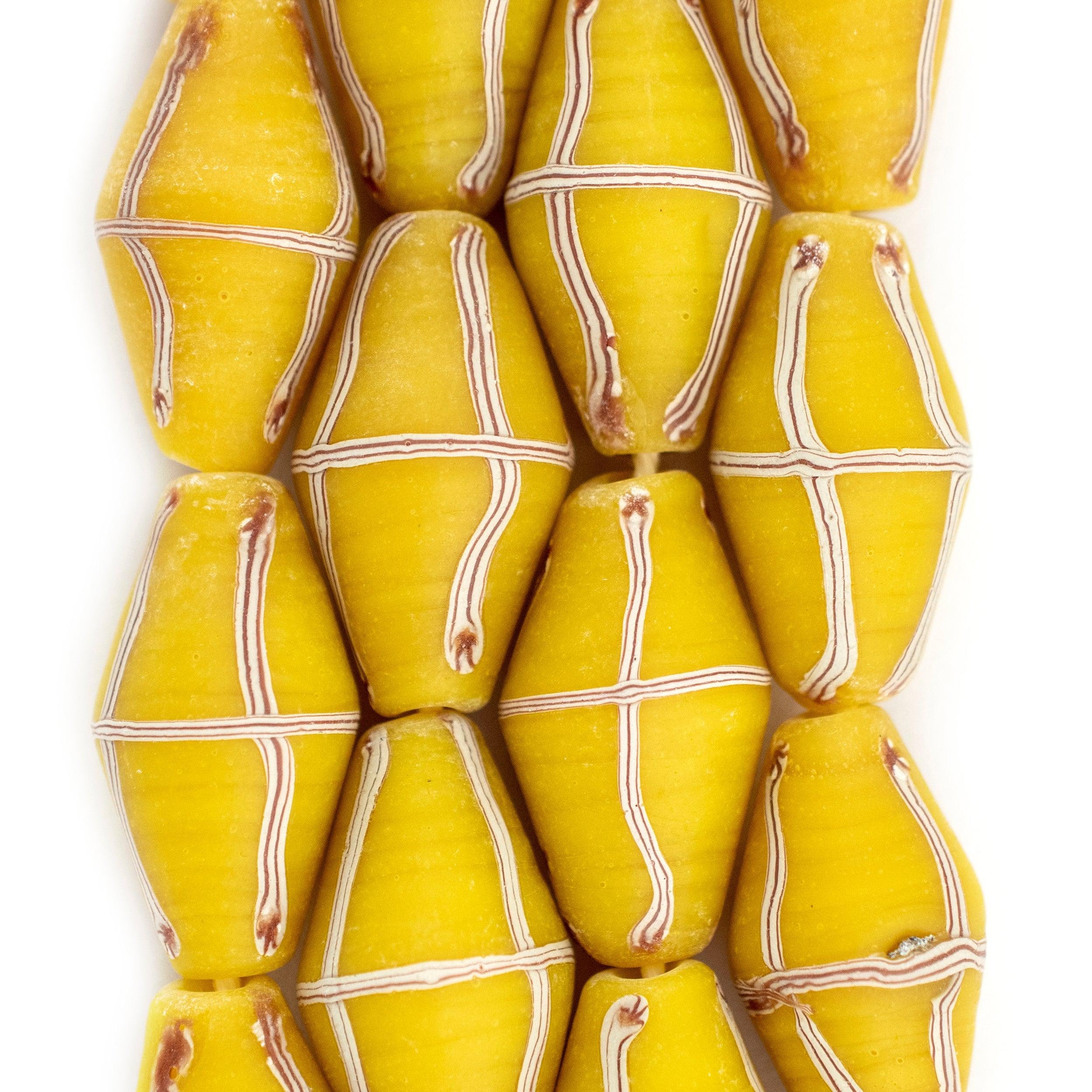 Yellow Java French Cross Beads — The Bead Chest