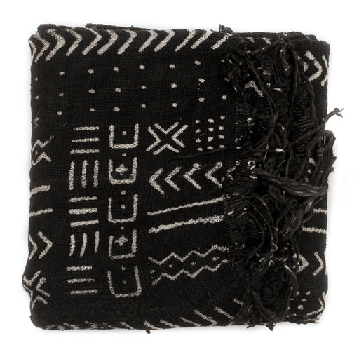 Ebony Black Bogolan Mali Mud Cloth (Kita Design) - The Bead Chest
