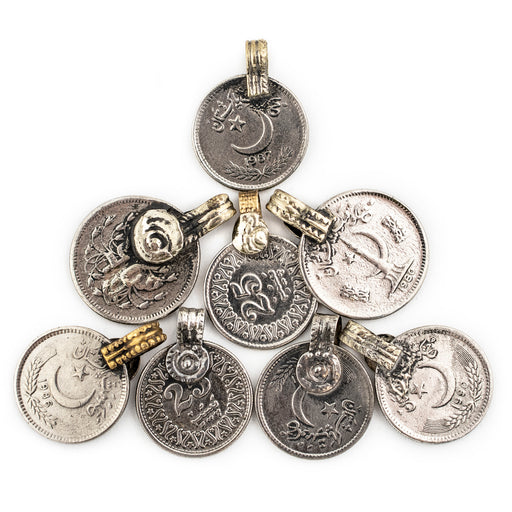 Small Vintage Afghani Coin Pendants (Set of 8) - The Bead Chest