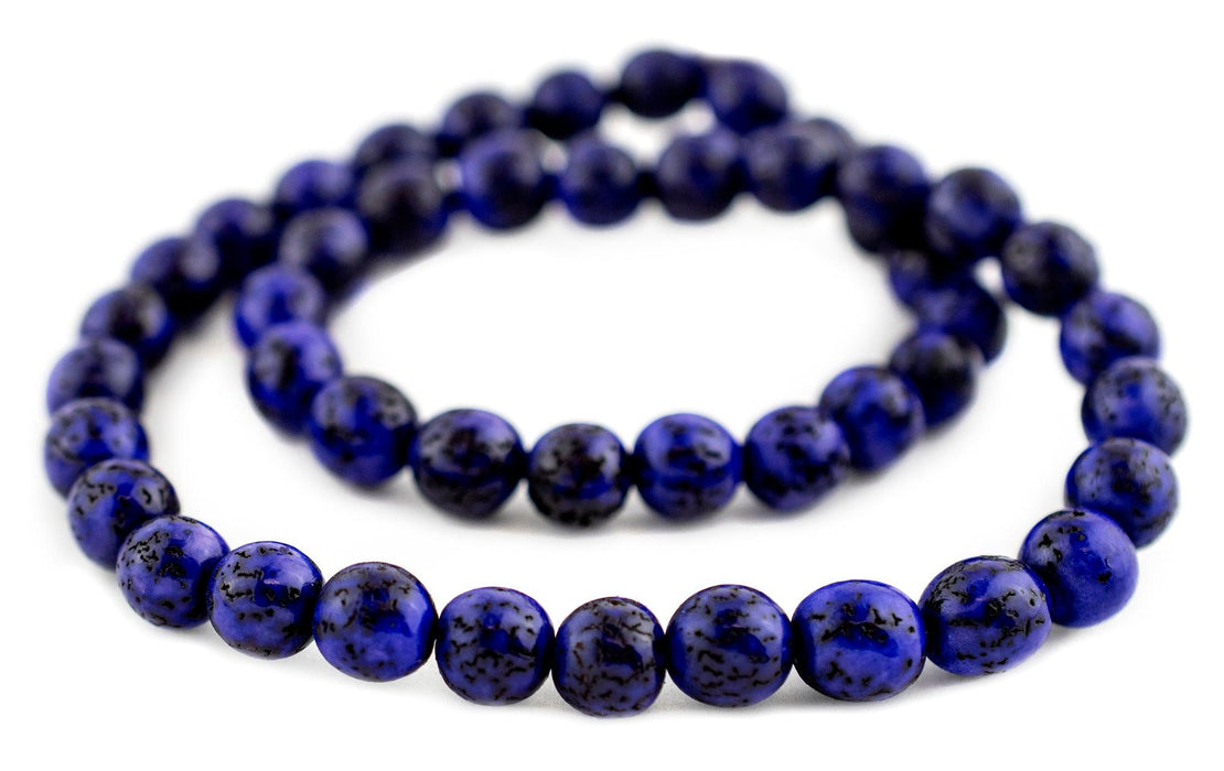 Lapis Blue Natural Round Seed Beads (8mm) - The Bead Chest