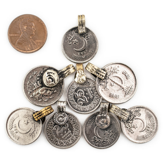 Small Vintage Afghani Coin Pendants (Set of 8) - The Bead Chest