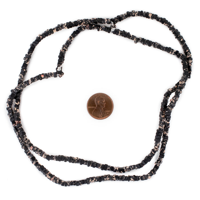 Black Sea Sediment Jasper Square Heishi Beads (4mm) - The Bead Chest