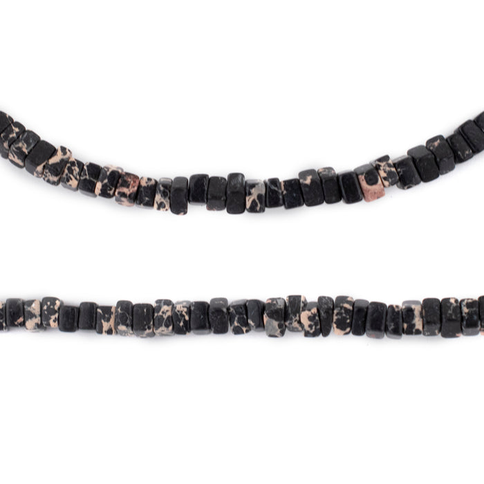 Black Sea Sediment Jasper Square Heishi Beads (4mm) - The Bead Chest