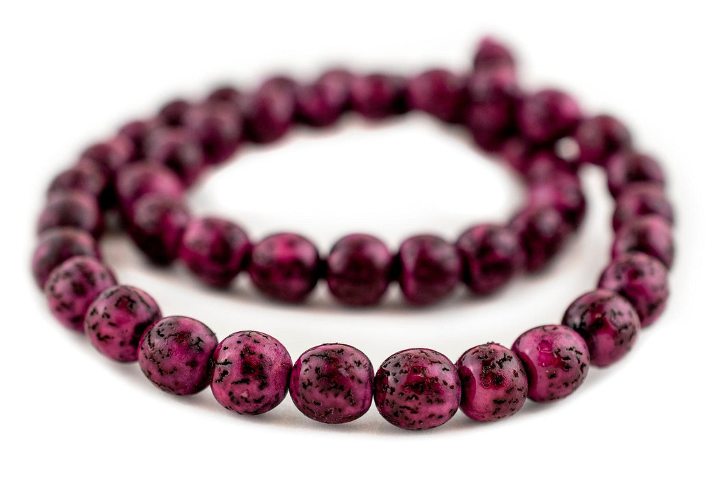 Fuchsia Natural Round Seed Beads (8mm) - The Bead Chest