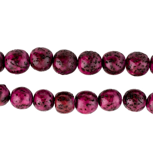 Fuchsia Natural Round Seed Beads (8mm) - The Bead Chest