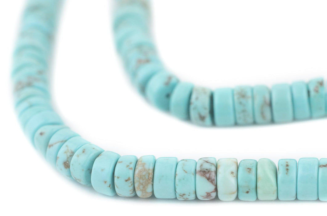 Blue Turquoise-Style Disk Stone Beads (6mm) - The Bead Chest