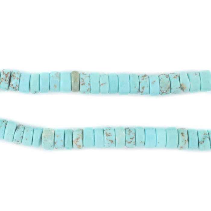 Blue Turquoise-Style Disk Stone Beads (6mm) - The Bead Chest