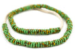 Dinosaur Green Fused Rondelle Recycled Glass Beads (11mm) - The Bead Chest