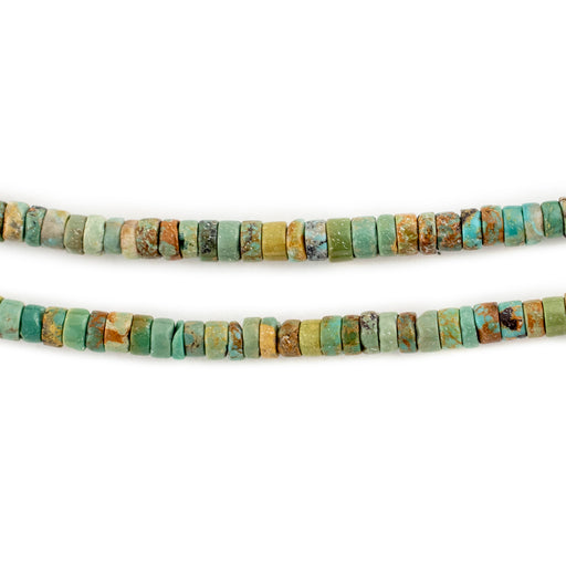 Green Cylindrical Turquoise Heishi Beads (4mm) - The Bead Chest