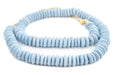 Pastel Carolina Blue Ashanti Glass Saucer Beads (14mm) - The Bead Chest