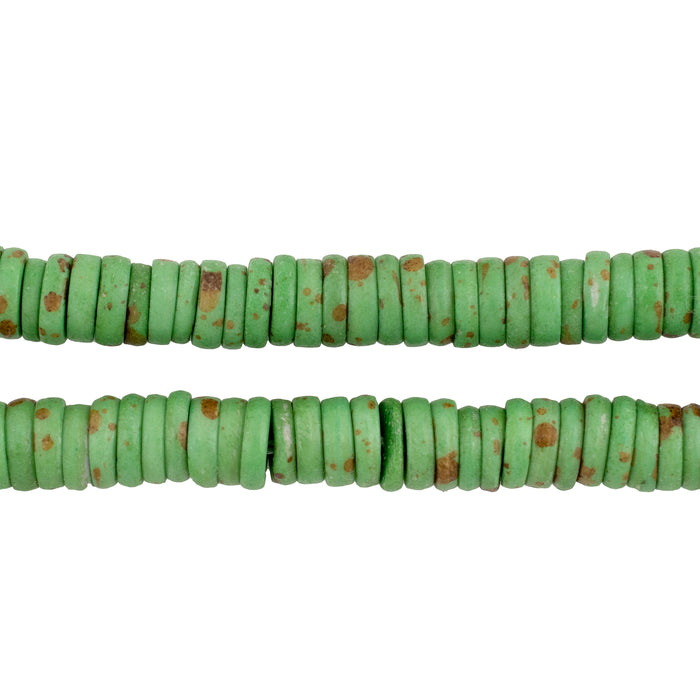 Peridot Green Bone Button Beads (6mm) - The Bead Chest