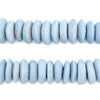 Pastel Carolina Blue Ashanti Glass Saucer Beads (14mm)