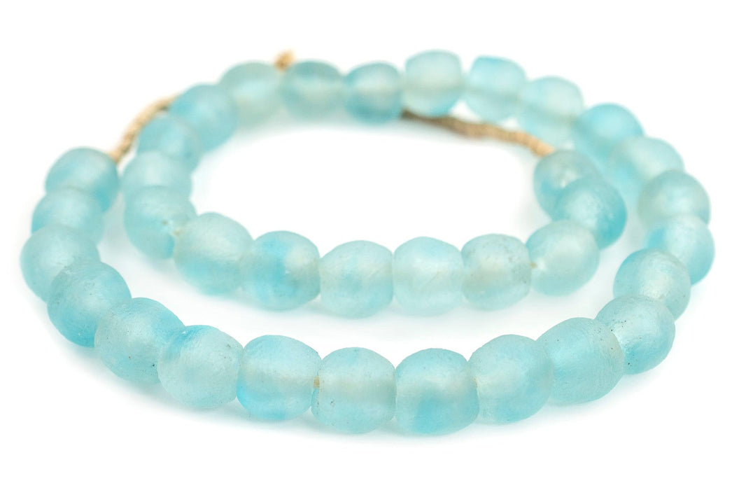 Aqua Marine Recycled Glass Beads (18mm) - The Bead Chest