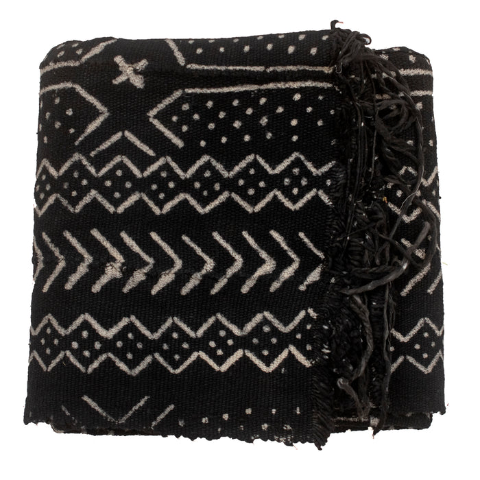 Ebony Black Bogolan Mali Mud Cloth (Karan Design) - The Bead Chest