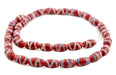 Red Spiral Java French Cross Beads - The Bead Chest