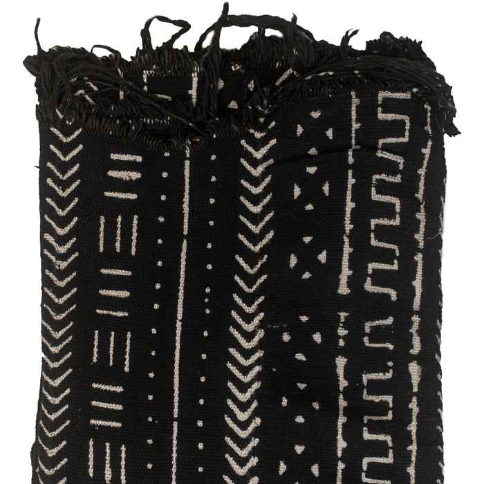 Ebony Black Bogolan Mali Mud Cloth (Bandiagara Design) - The Bead Chest