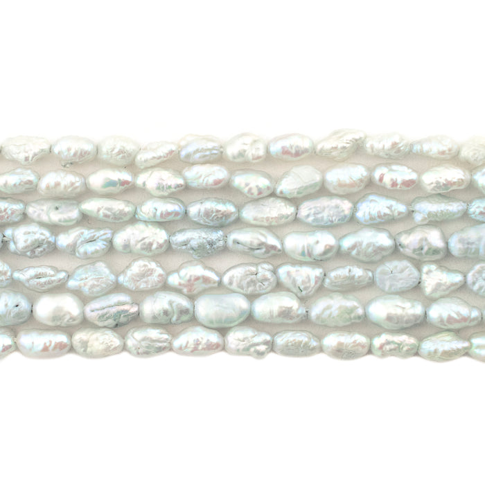 Faded Blue Vintage Japanese Rice Pearl Beads (4mm) - The Bead Chest