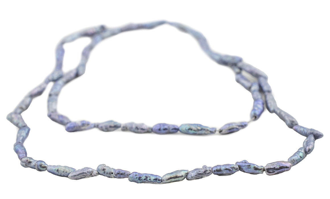 Silver Blue Vintage Japanese Rice Pearl Beads (3mm) - The Bead Chest