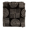 Ebony Black Bogolan Mali Mud Cloth (Spiral Design)
