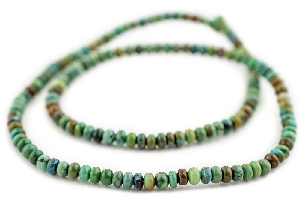 Green Turquoise Rondelle Beads (4mm) - The Bead Chest