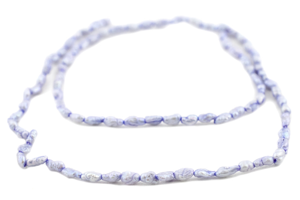 Violet Blue Vintage Japanese Rice Pearl Beads (3mm) - The Bead Chest