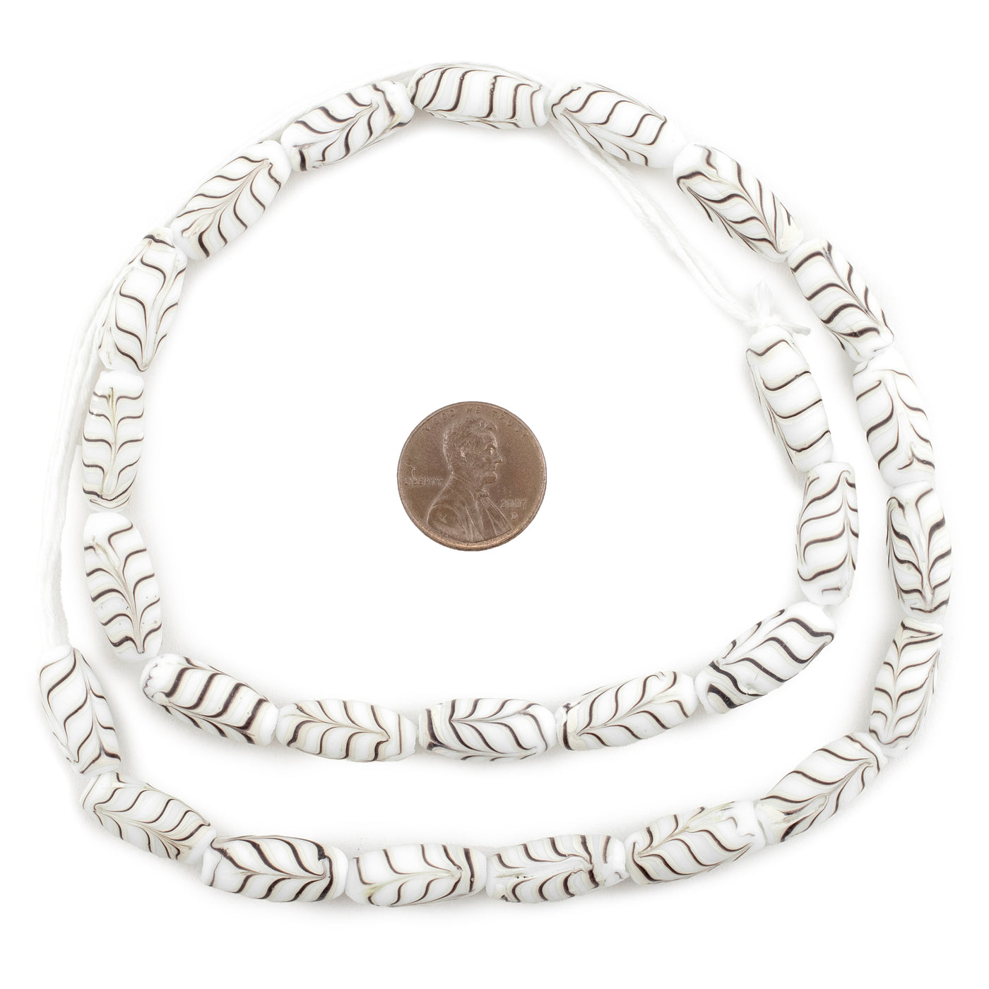 White Java Glass Feather Beads (8mm) — The Bead Chest