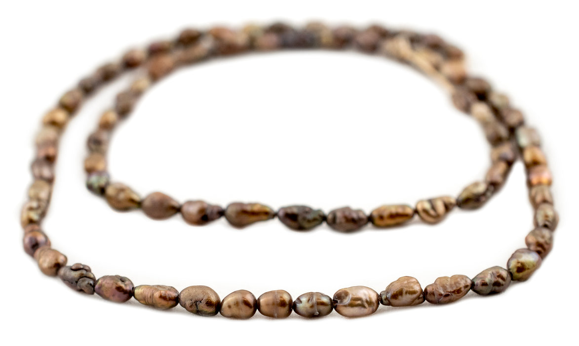 Copper Brown Vintage Japanese Rice Pearl Beads (3mm) - The Bead Chest
