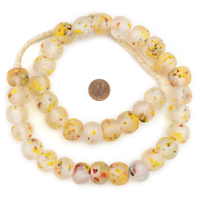 Bright Rainbow Speckled Recycled Glass Beads (18mm) - The Bead Chest