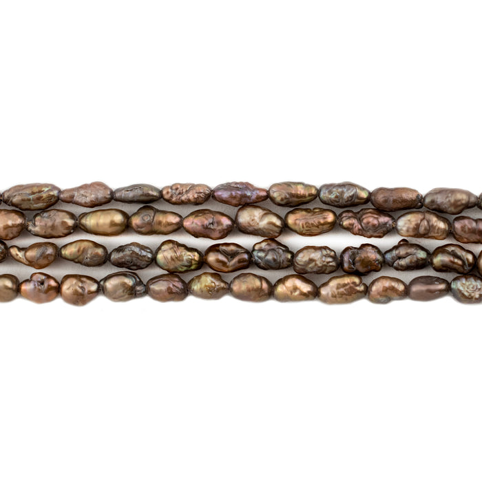 Copper Brown Vintage Japanese Rice Pearl Beads (3mm) - The Bead Chest