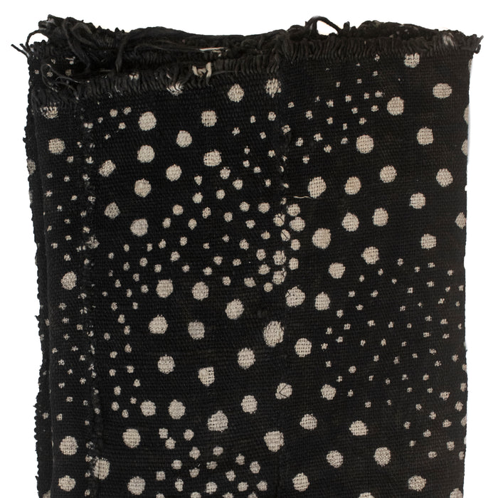 Ebony Black Bogolan Mali Mud Cloth (Dotted Design) - The Bead Chest