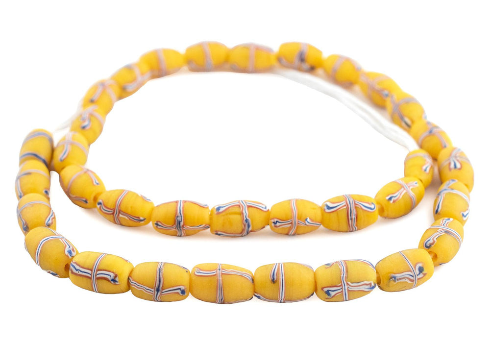 Yellow Mini Java French Cross Beads - The Bead Chest