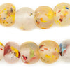Bright Rainbow Speckled Recycled Glass Beads (18mm)